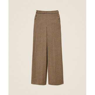 TWINSET TWINSET broek - SMALL CHECK CAMMELLO/NERO - 252TT2421 - 12884