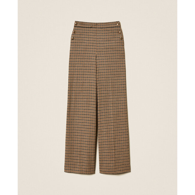 TWINSET broek - SMALL CHECK CAMMELLO/NERO - 252TT2421 - 12884 _ webshop