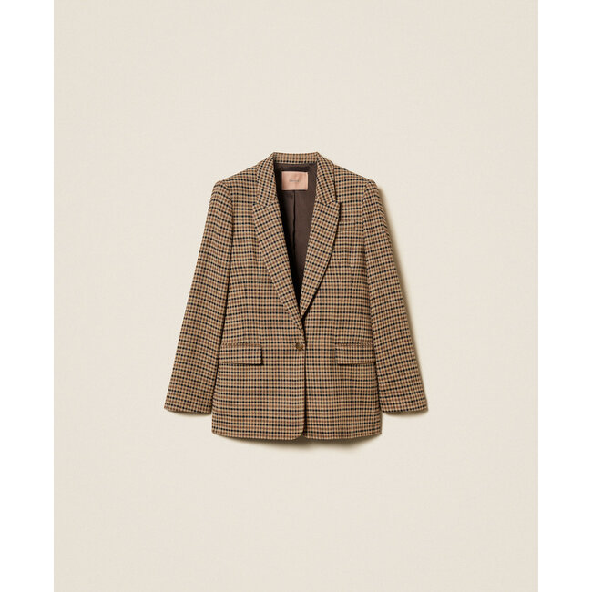 TWINSET BLAZER - SMALL CHECK CAMMELLO/NERO - 252TT2420 - 12884 _ webshop