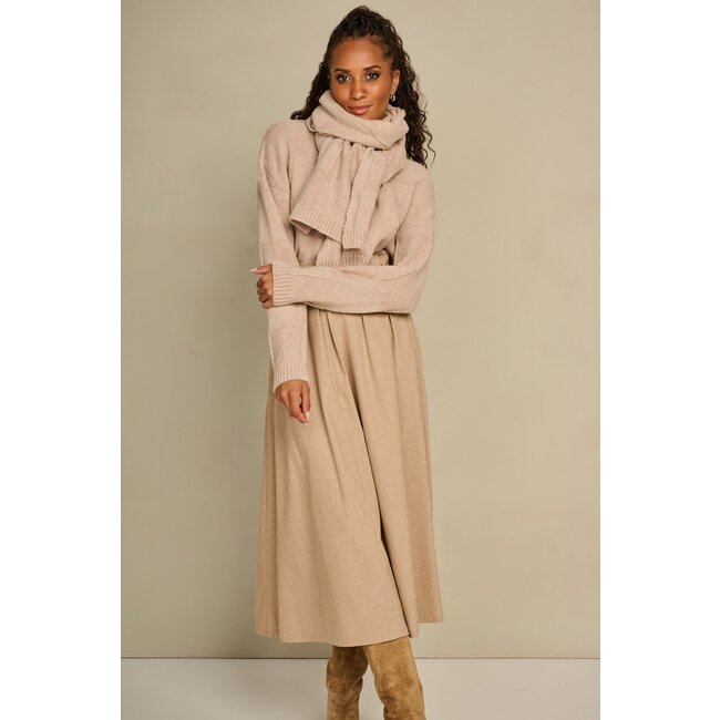 AC by Annelien Coorevits - Dambord trui DANNI ronde hals creme _ webshop