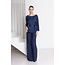 AC by Annelien Coorevits - Blouse NATHALIE boothals, 3/4 mouw, langer model navy _ webshop