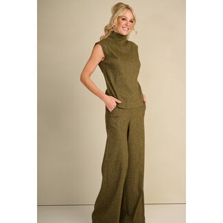 AC by Annelien Coorevits AC by Annelien - Top OSCAR mouwloos spikkels khaki