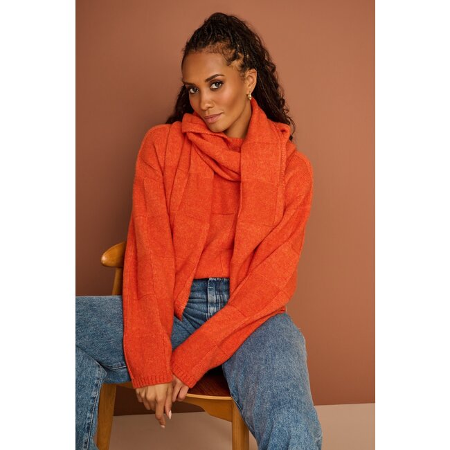 AC by Annelien Coorevits - Sjaal dambord bij danni en danira ORANJE _ webshop