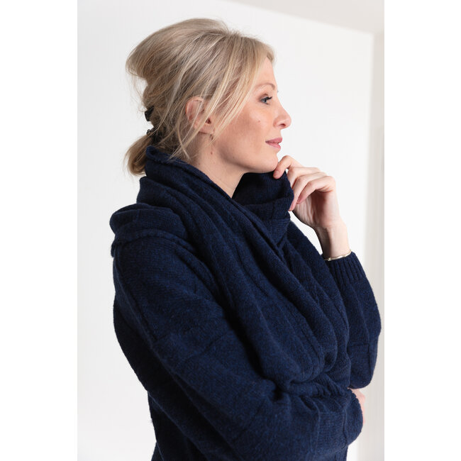 AC by Annelien Coorevits - Dambord trui DANIRA v hals Navy _ webshop