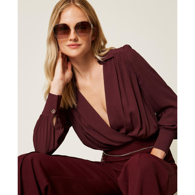 TWINSET body 252TP2293  Crêpe de Chine winetasting