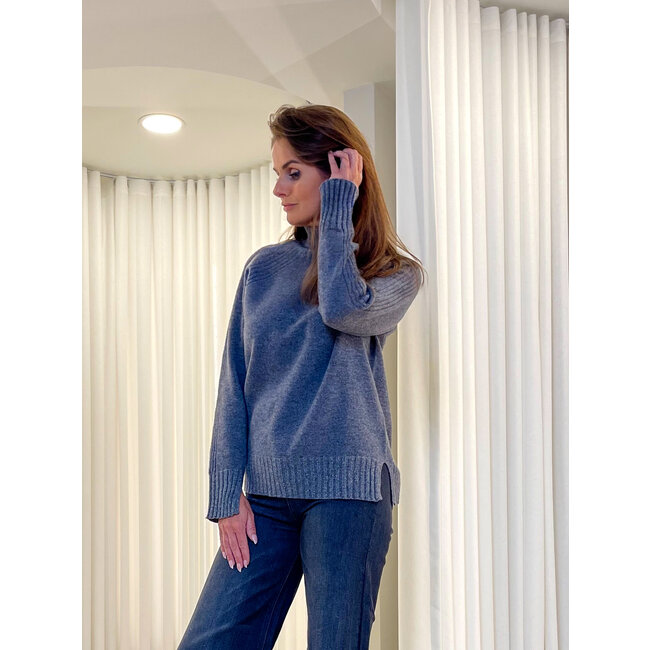 TWINSET trui - MEDIUM MEL. GREY/ARGENTO LUREX - 252TP3582 - 12800 _ webshop