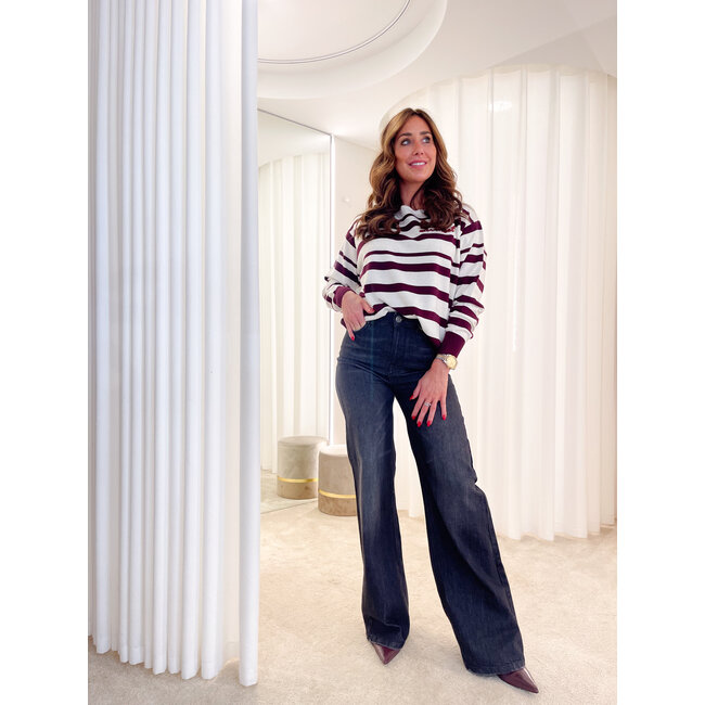 TWINSET trui - RIGA PARCHMENT/WINETASTING - 252TP3091 - 12752 _ webshop