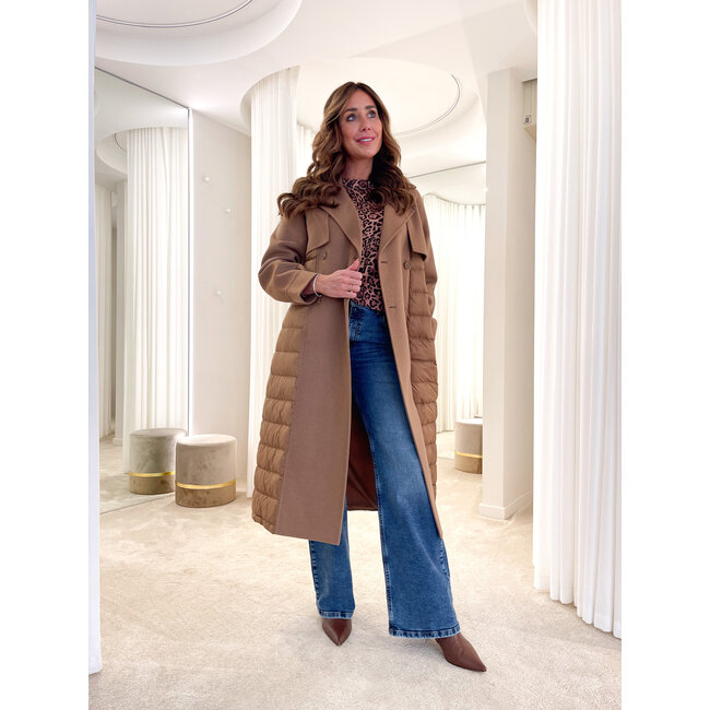 TWINSET gevoerde jas - SANDY BROWN - 252TP2221 - 11754 _ webshop