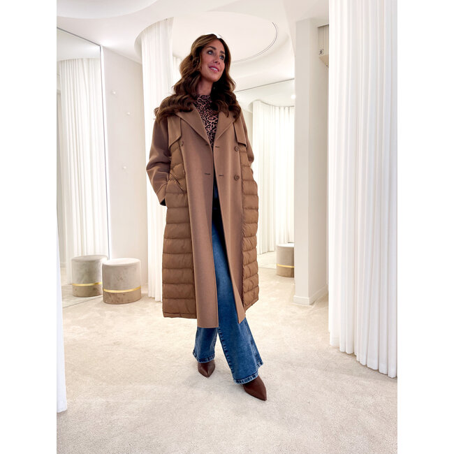 TWINSET gevoerde jas - SANDY BROWN - 252TP2221 - 11754 _ webshop