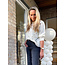 LIU JO ARGYLE HOLES  SWEATER BIANCO LANA MF5039-MS009 - 10701