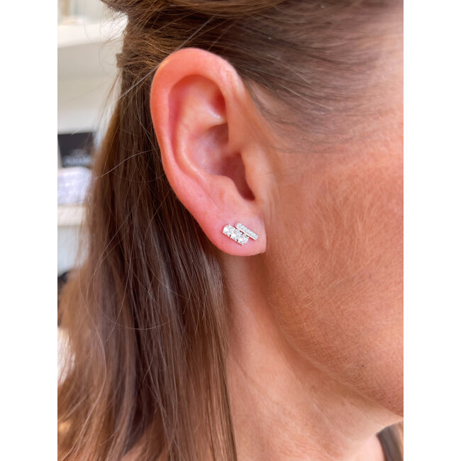 oorbellen 4 silver s925 dubbele staaf