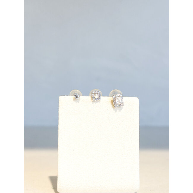 oorbellen 1 silver s925 (set 3 rechthoekig)