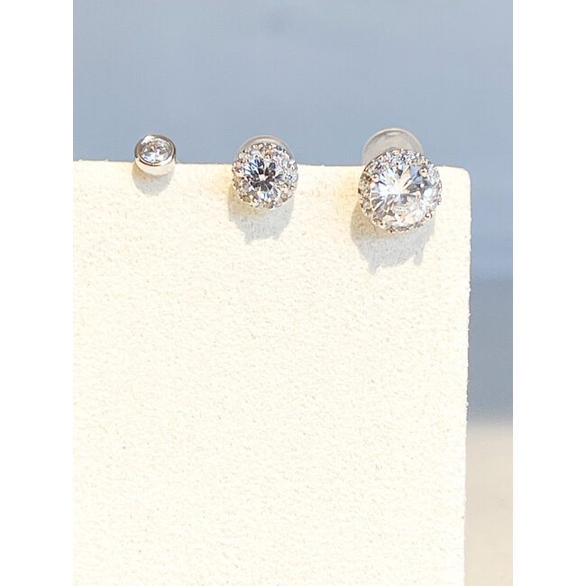 oorbellen 2 silver s925 (set 3 rond)