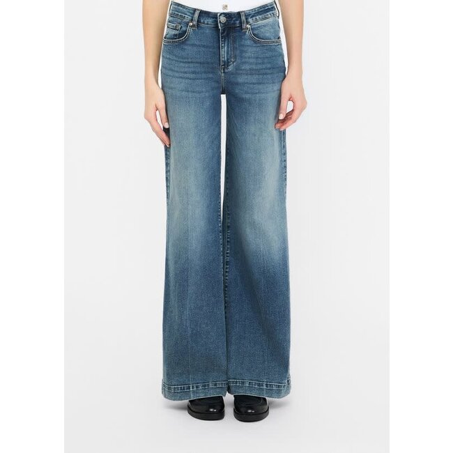 LIU JO ECS DEN TOP AUTHENT.T400  PANTS DEN.BLU VINTAG.DIRTY UF5068-DS615 - 78917