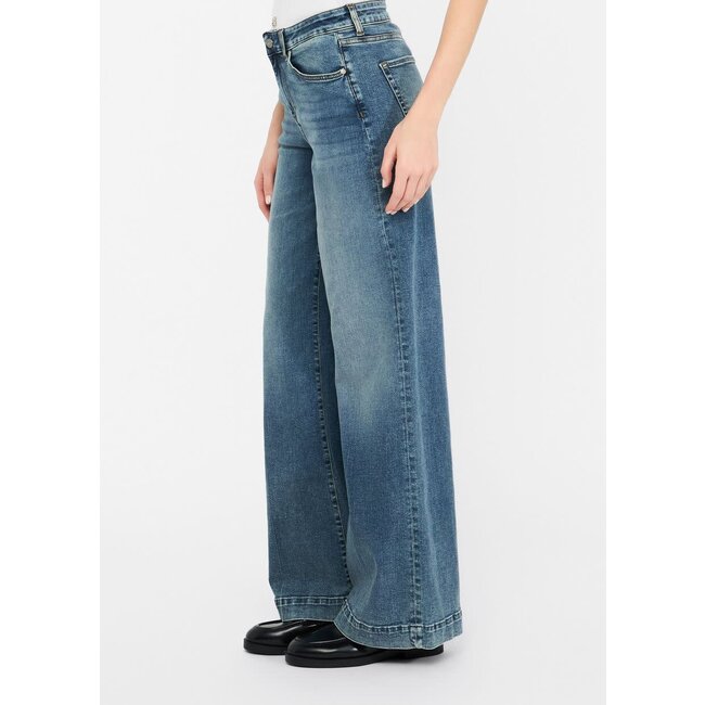 LIU JO ECS DEN TOP AUTHENT.T400  PANTS DEN.BLU VINTAG.DIRTY UF5068-DS615 - 78917