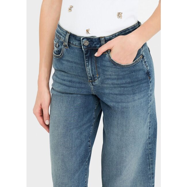 LIU JO ECS DEN TOP AUTHENT.T400  PANTS DEN.BLU VINTAG.DIRTY UF5068-DS615 - 78917