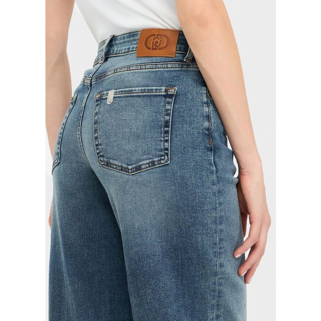 LIU JO ECS DEN TOP AUTHENT.T400  PANTS DEN.BLU VINTAG.DIRTY UF5068-DS615 - 78917