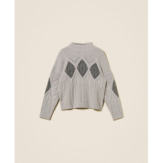 TWINSET TWINSET trui - Intarsia trui van wolmix 252TT3290-13011