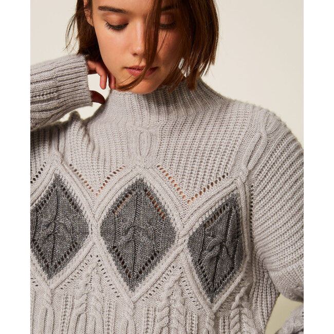 TWINSET trui - Intarsia trui van wolmix 252TT3290-13011