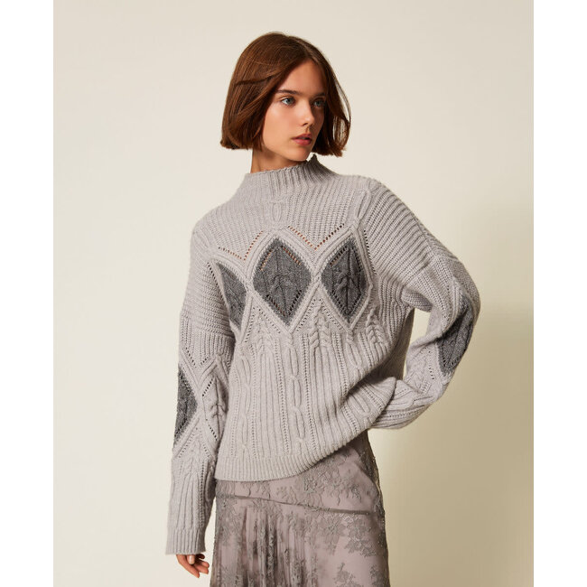 TWINSET trui - Intarsia trui van wolmix 252TT3290-13011