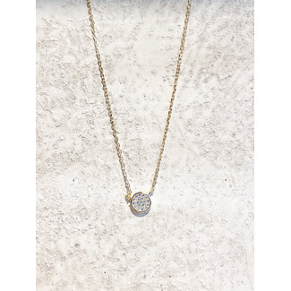 Selected by Kelly ketting Silver DF5 03 cirkel strass goud