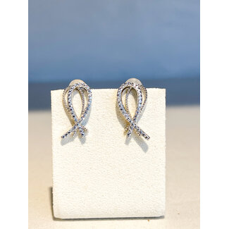 Selected by Kelly oorbellen KF5 34 silver dubbele lus strass