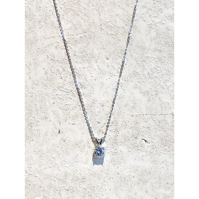 ketting 4 silver s925 steen enkel hanger