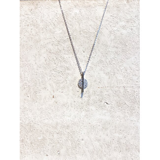 Selected by Kelly ketting 5 silver s925 steen cirkel staaf strass