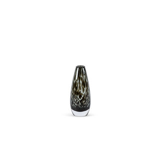 Dekocandle Vaas Teardrop vase - glass - smoke black spotted - Ø 7,5x19cm
