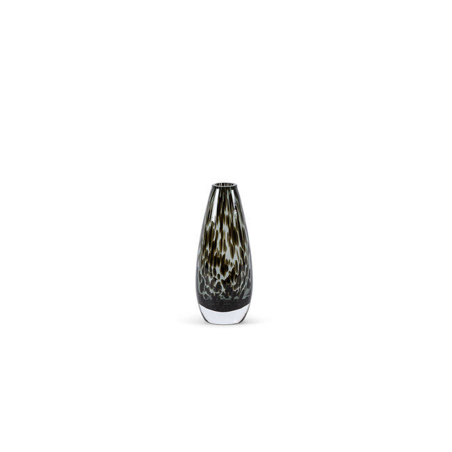 Vaas Teardrop vase - glass - smoke black spotted - Ø 7,5x19cm