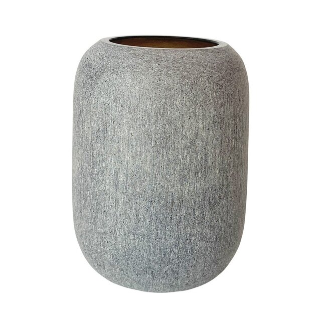 Theelicht Mouthblown T-light round smoke matt - Ø10x13cm