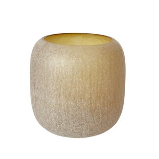 Dekocandle Theelicht Mouthblown round amber matt - Ø9x9cm