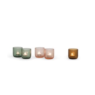 Dekocandle Theelicht T-light holder round with vertical cutting - copper - Ø9 x 9cm