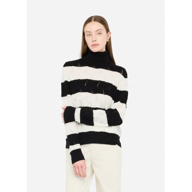 LIU JO SWEATER BIANCO NERO 5419-MS009