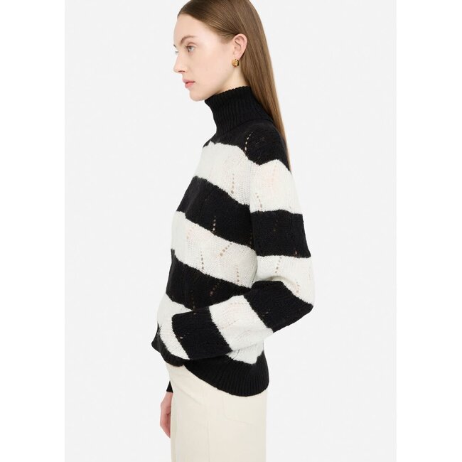 LIU JO SWEATER BIANCO NERO 5419-MS009