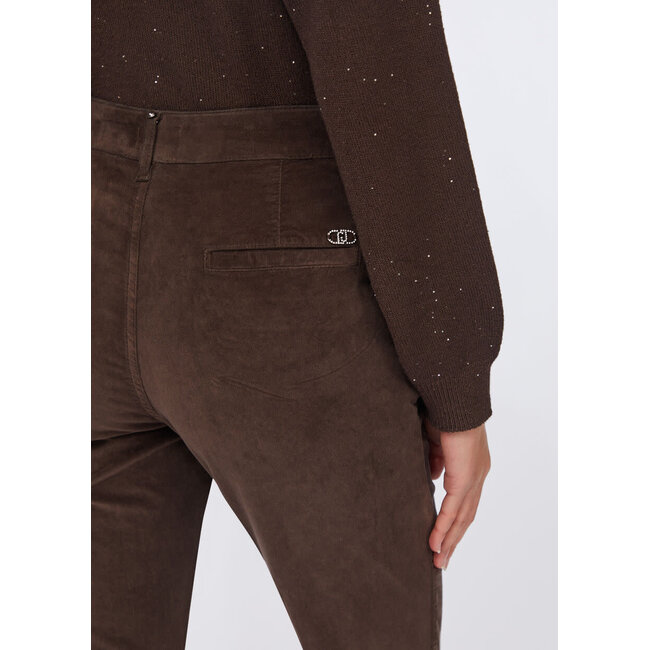 LIU JO VELVET COLOR T.P.  PANTS CIOCCOLATO MF5308-T4590 - 90915