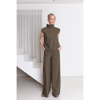 AC by Annelien Coorevits AC by Annelien - Losse broek luta rekker achteraan khaki