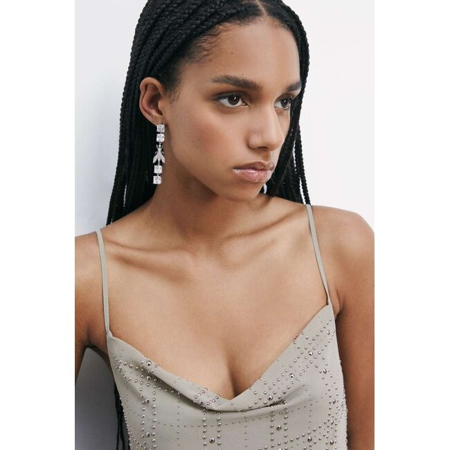 PATRIZIA PEPE Asymmetrische oorbellen met diamantslijping