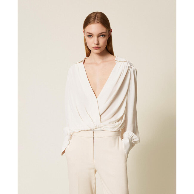 TWINSET body 252TP2293  Crêpe de Chine lily