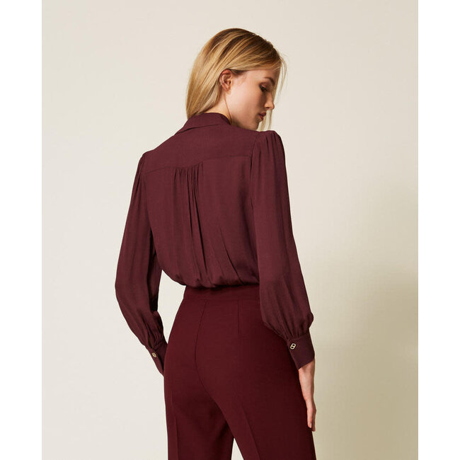 TWINSET body 252TP2293  Crêpe de Chine winetasting