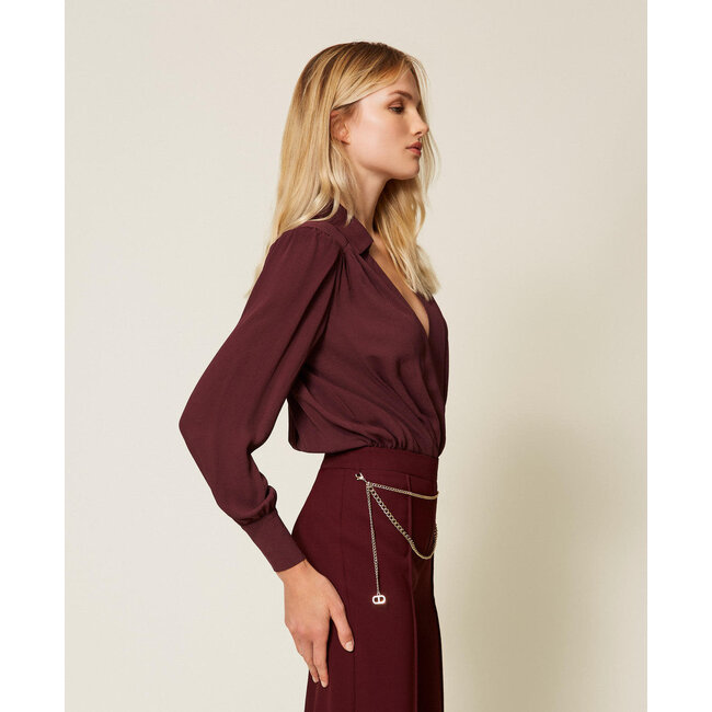 TWINSET body 252TP2293  Crêpe de Chine winetasting