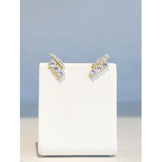 Selected by Kelly oorbellen 8 silver s925 dubbele staaf goud