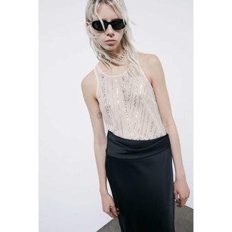 PATRIZIA PEPE PATRIZIA PEPE top - Warm Ivory/Crystal - 8C0876 J4V1 - J4V1