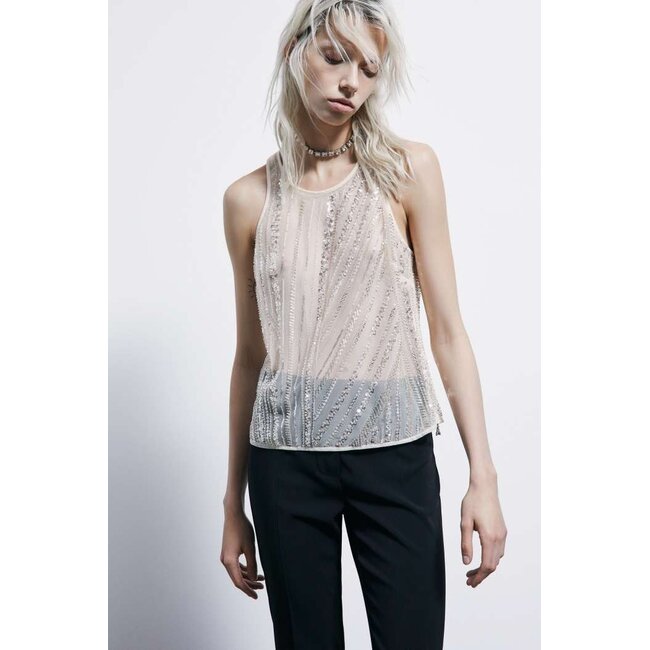 PATRIZIA PEPE top - Warm Ivory/Crystal - 8C0876 J4V1 - J4V1 _webshop PATRIZIA PEPE