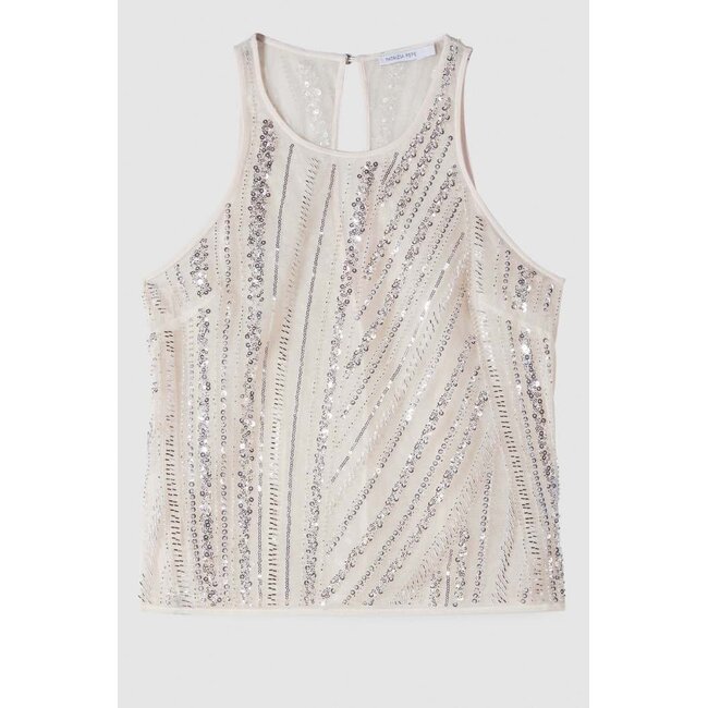 PATRIZIA PEPE top - Warm Ivory/Crystal - 8C0876 J4V1 - J4V1 _webshop PATRIZIA PEPE