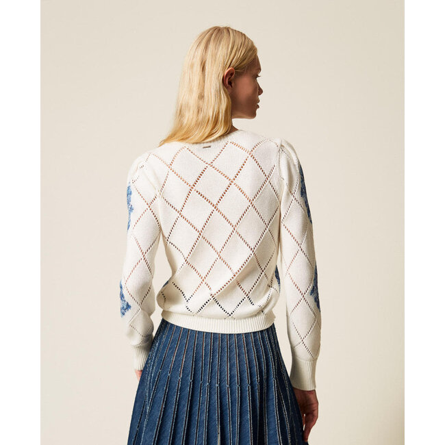 TWINSET trui - bloemenruit - 261TP3450 - 13454 _ webshop