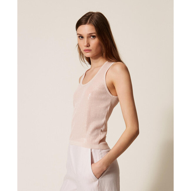 TWINSET top - zand roos - 261TP3301 - 00570 _ webshop