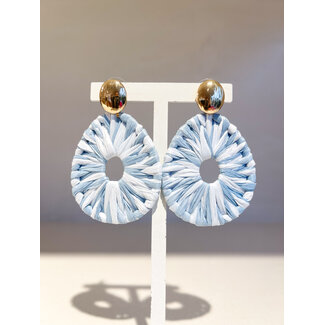 Selected by Kelly oorbellen KSS26 019 raffia blauw