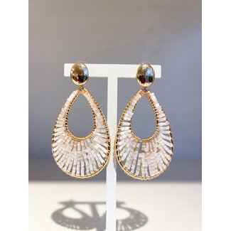 Selected by Kelly oorbellen KSS26 014 kraal hanger wit