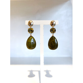 Selected by Kelly oorbellen KSS26 029 groen kaki hanger